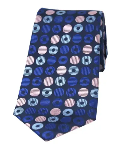 Posh & Dandy Ties Soprano Ties Posh And Dandy Multi Coloured Circles Silk Tie £27.00
