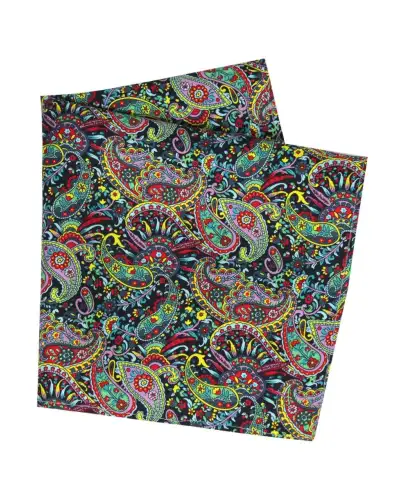 Pocket Square Soprano Ties Posh And Dandy Bright Multi Coloured Paisley And Flowers Silk Pocket Square £15.00