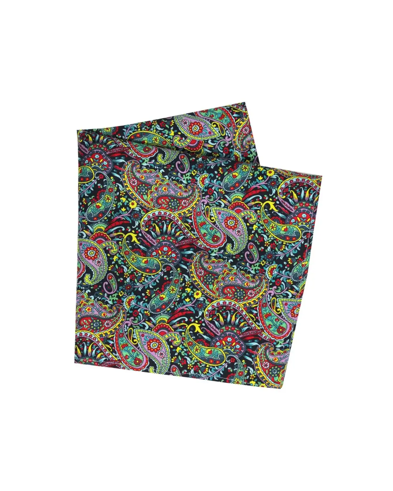 Pocket Square Soprano Ties Posh And Dandy Bright Multi Coloured Paisley And Flowers Silk Pocket Square £15.00