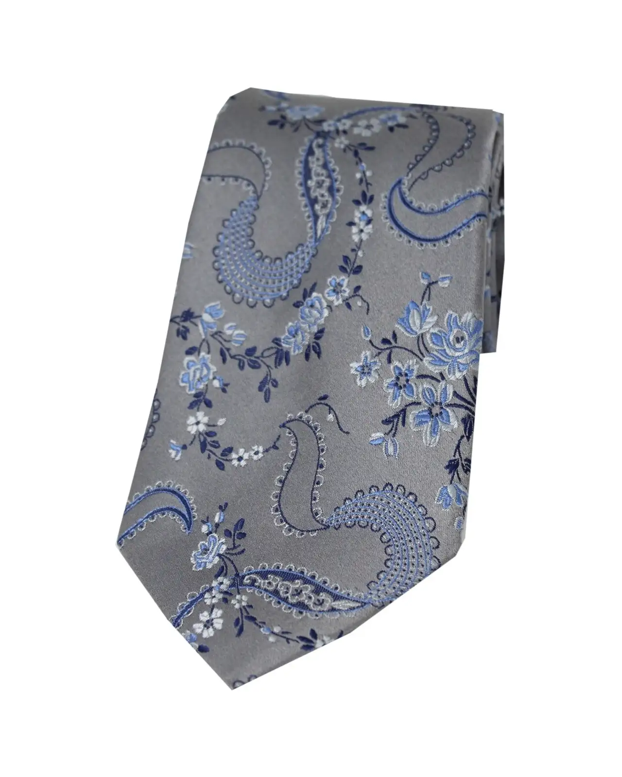 Silk Ties Soprano Ties Soprano Grey Floral Pattern Silk Tie £18.00
