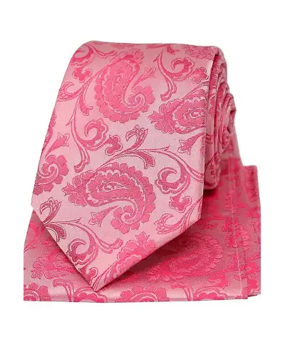 Soprano Fuchsia Paisley Silk Tie And Matching Hanky Set | Soprano Ties ST TPSWST7062 Silk Hankie