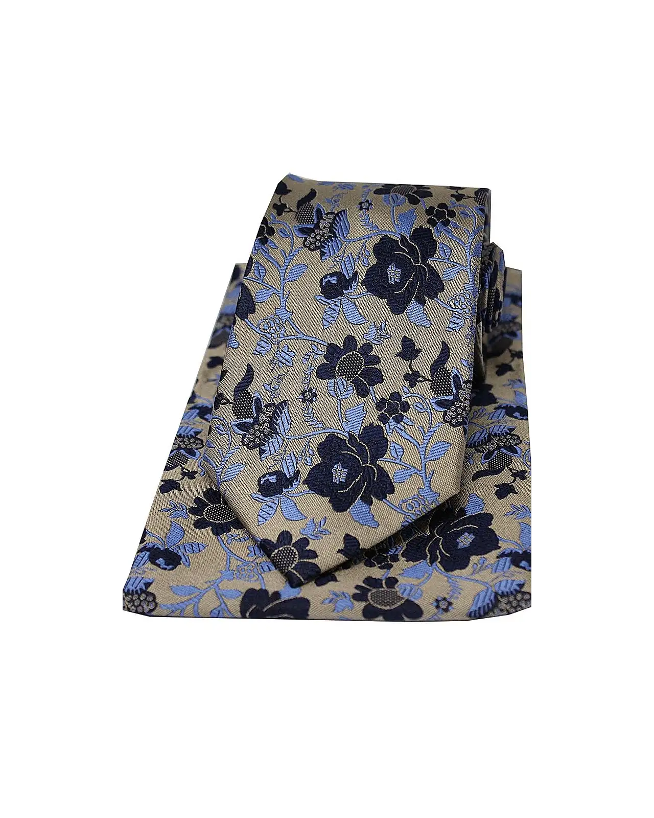 Silk Hankies Soprano Ties Soprano Light Bronze Floral Patterned Silk Tie And Hanky Set £34.00