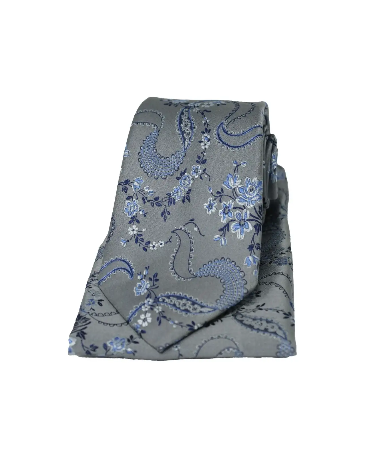 Pocket Square Soprano Ties Soprano Grey Floral Pattern Silk Tie And Pocket Square £23.00