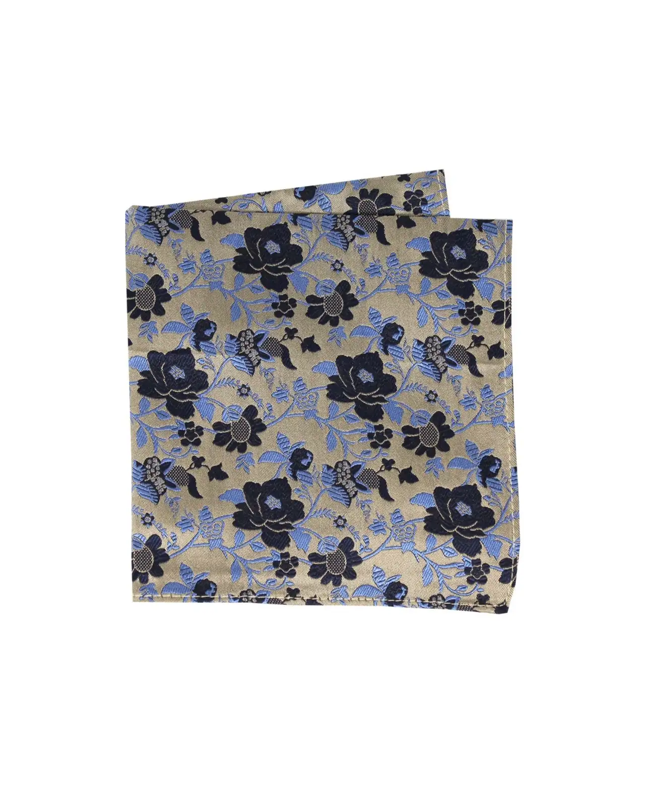 Pocket Square Soprano Ties Soprano Light Bronze Floral Patterned Silk Handkerchief £15.00