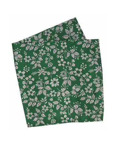 Pocket Square Soprano Ties Soprano Forest Green Floral Silk Pocket Square £15.00