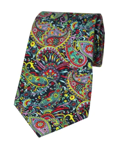 Posh & Dandy Ties Soprano Ties Posh And Dandy Bright Multi Coloured Paisley And Flowers Silk Tie £24.00