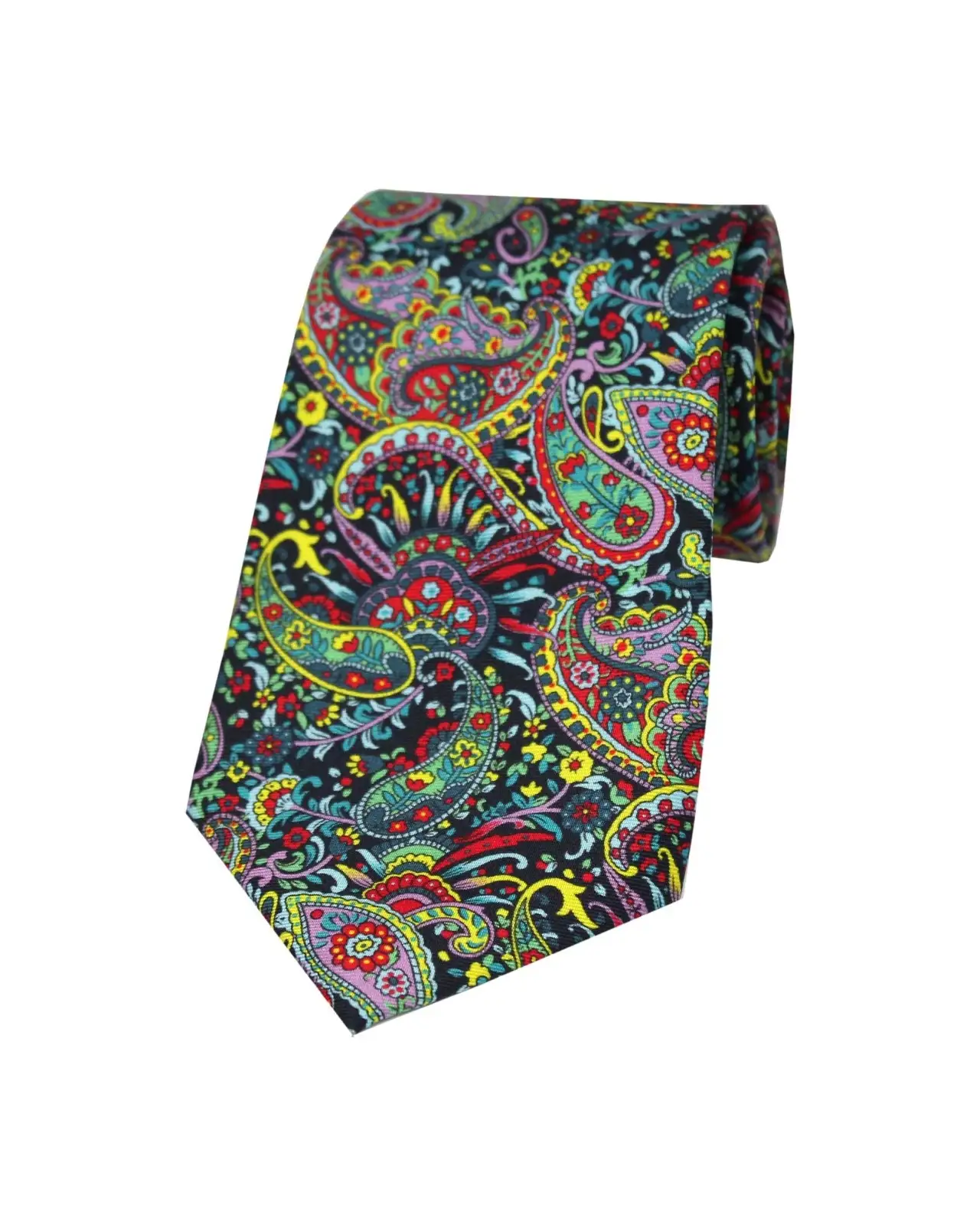 Posh & Dandy Ties Soprano Ties Posh And Dandy Bright Multi Coloured Paisley And Flowers Silk Tie £24.00
