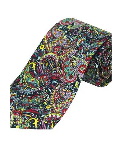 Posh & Dandy Ties Soprano Ties Posh And Dandy Bright Multi Coloured Paisley And Flowers Silk Tie £24.00