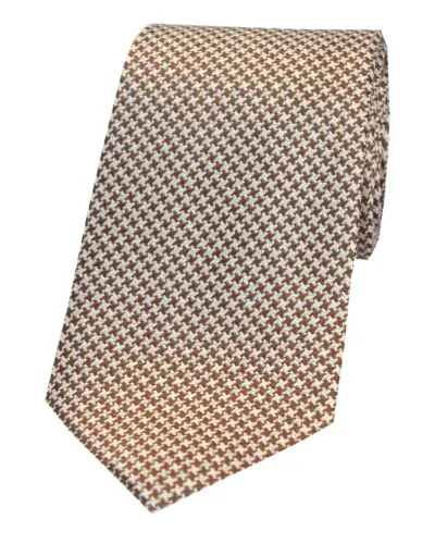 Silk Ties Soprano Ties Soprano Camel And Cream Dogtooth Silk Tie £24.00