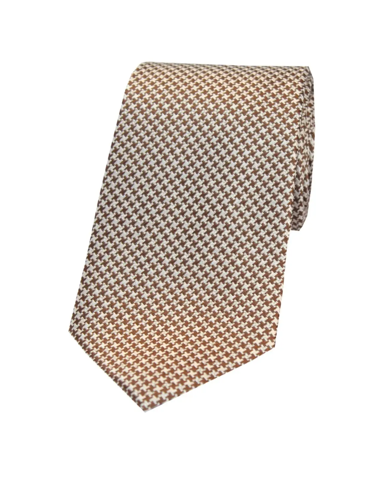 Silk Ties Soprano Ties Soprano Camel And Cream Dogtooth Silk Tie £24.00