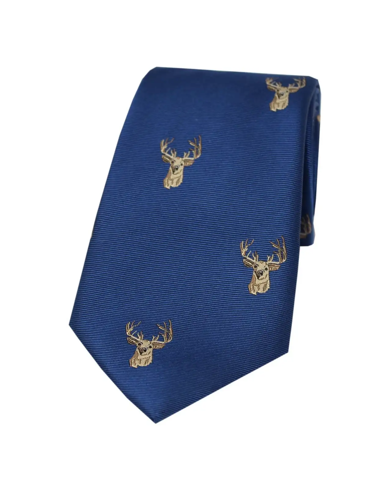 Silk Ties Soprano Ties Soprano Stags Heads On Blue Ground Country Silk Tie £24.00