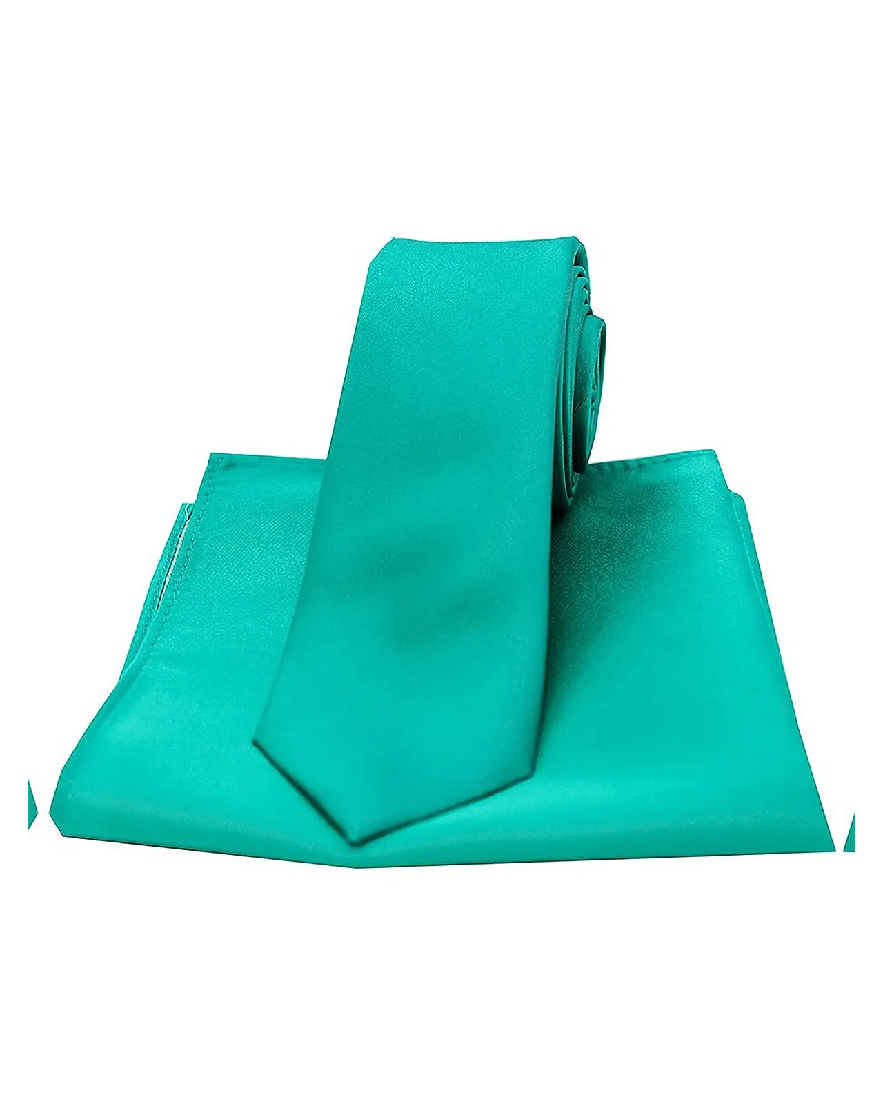 Thin Ties Soprano Ties Soprano Sea Green Satin Silk Thin Tie And Pocket Square £9.00