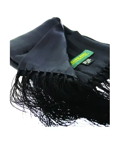 Scarves Soprano Ties Soprano Silk Black Evening Scarf With Tassel Trim £16.00