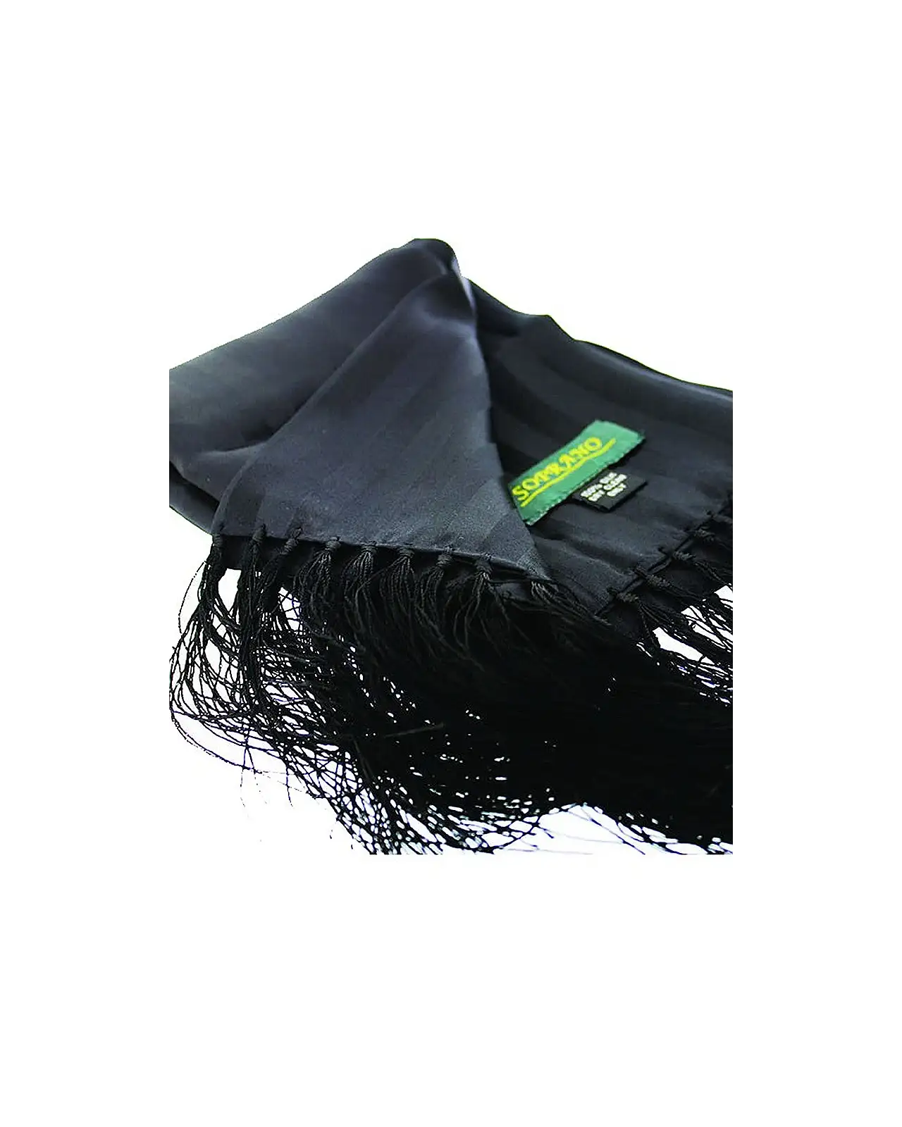 Scarves Soprano Ties Soprano Silk Black Evening Scarf With Tassel Trim £16.00