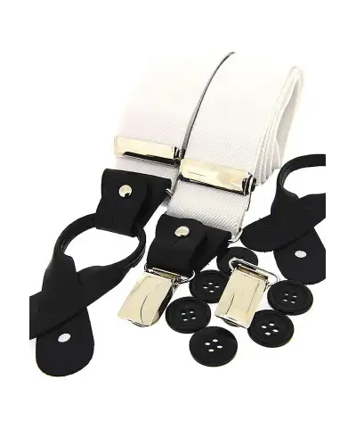 Braces Soprano Ties Soprano White 35Mm Leather End Braces £27.00