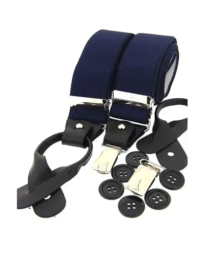 Braces Soprano Ties Soprano Navy 35Mm Leather End Braces £34.00