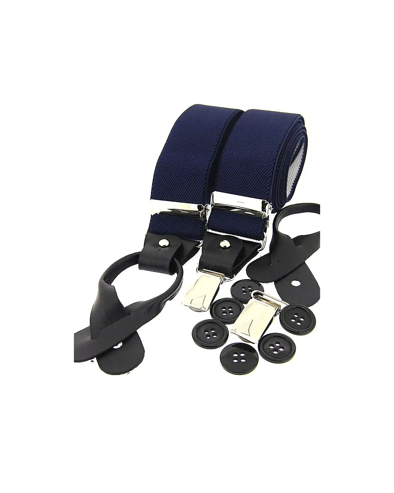 Braces Soprano Ties Soprano Navy 35Mm Leather End Braces £34.00