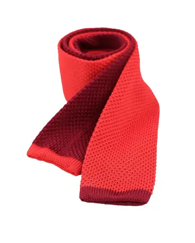 Knitted Ties Soprano Ties Soprano Two Tone Red And Wine Knitted Thin Polyester Tie £7.00