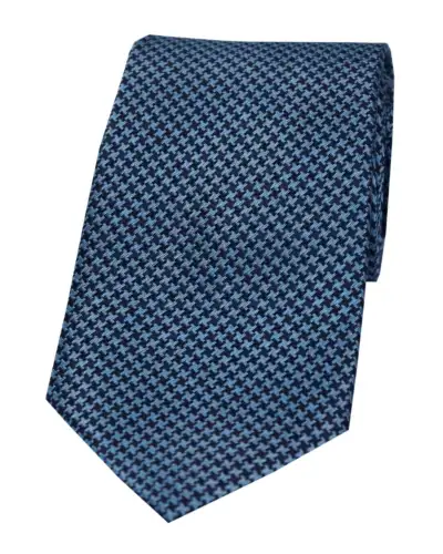 Silk Ties Soprano Ties Soprano Navy And Royal Dogtooth Silk Tie £24.00