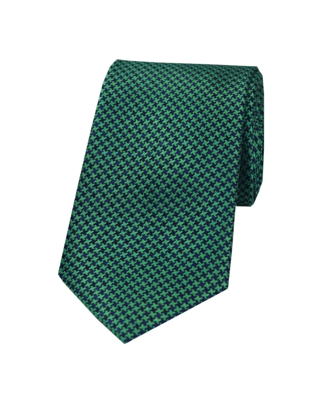 Silk Ties Soprano Ties Soprano Emerald Green And Navy Dogtooth Silk Tie £24.00