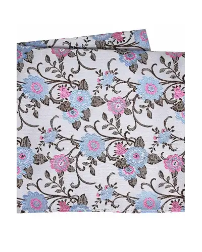 Pocket Square Soprano Ties Soprano Silver With Pink And Blue Flowers Silk Pocket Square £15.00