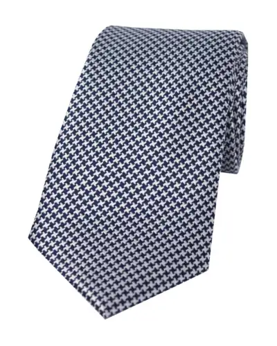 Silk Ties Soprano Ties Soprano Navy And White Dogtooth Silk Tie £24.00