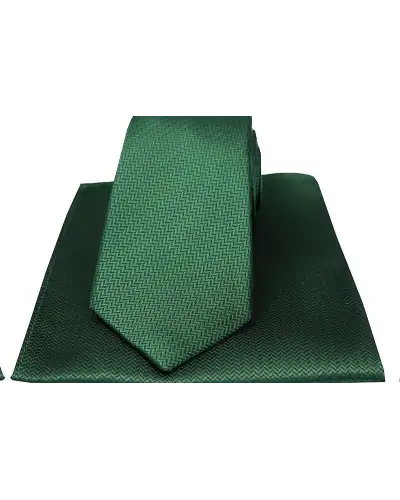 Silk Hankies Soprano Ties Soprano Racing Green Herringbone Silk Tie And Hanky Set £34.00