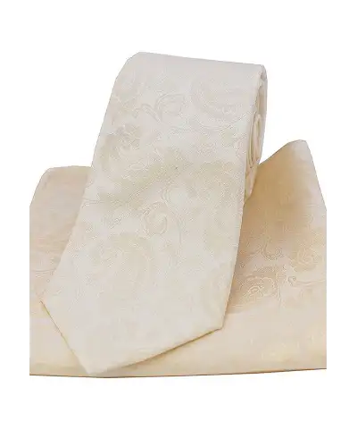 Silk Hankies Soprano Ties Soprano Ivory Paisley Silk Tie And Pocket Square £34.00