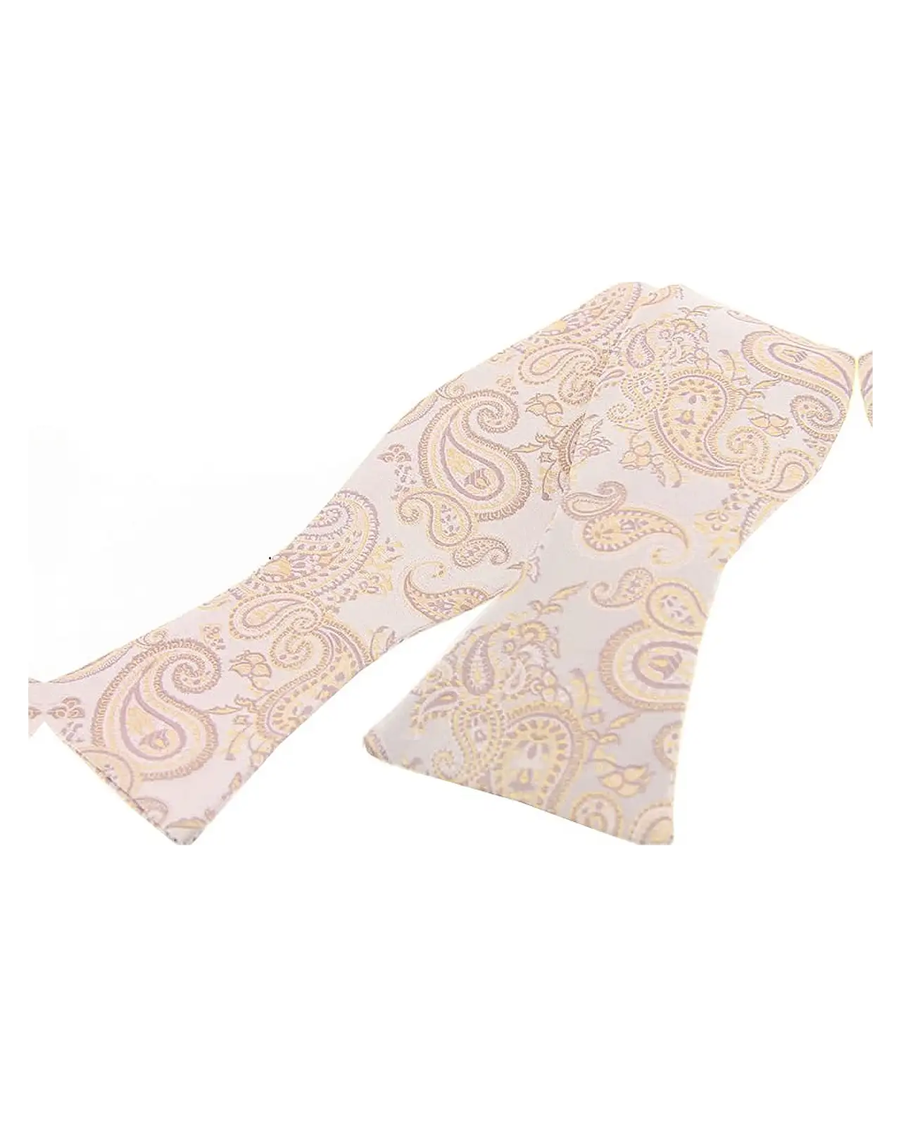Self Tie Bow Ties Soprano Ties Soprano Edwardian Paisley Beige On Ivory Ground Self Tied Bow £12.00