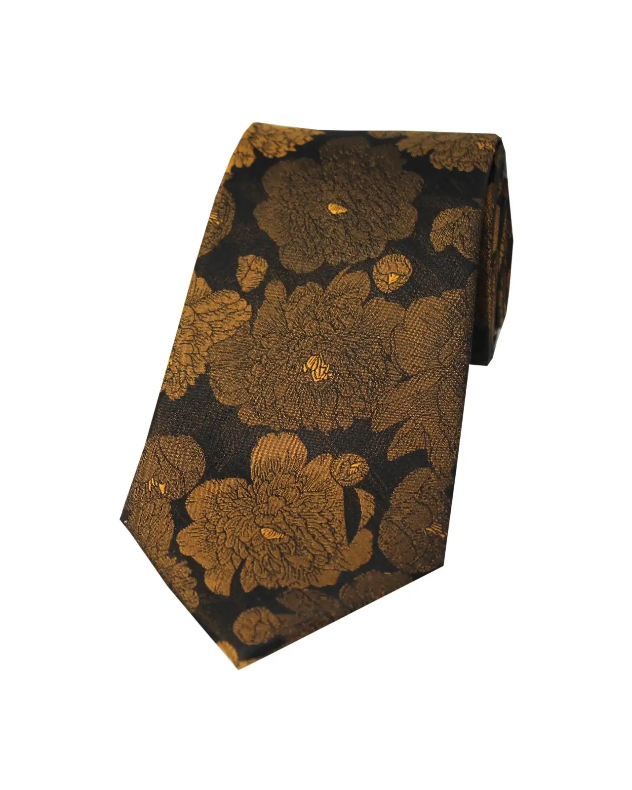 Silk Ties Soprano Ties Soprano Brown And Bronze Large Flowers Silk Tie £15.00