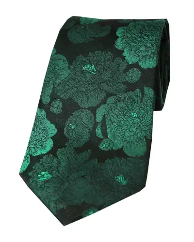 Silk Ties Soprano Ties Soprano Shades Of Green Large Flowers Silk Tie £21.00