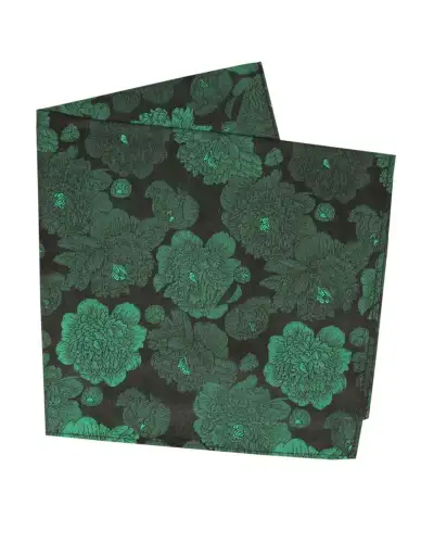 Pocket Square Soprano Ties Soprano Shades Of Green Large Flowers Silk Pocket Square £15.00