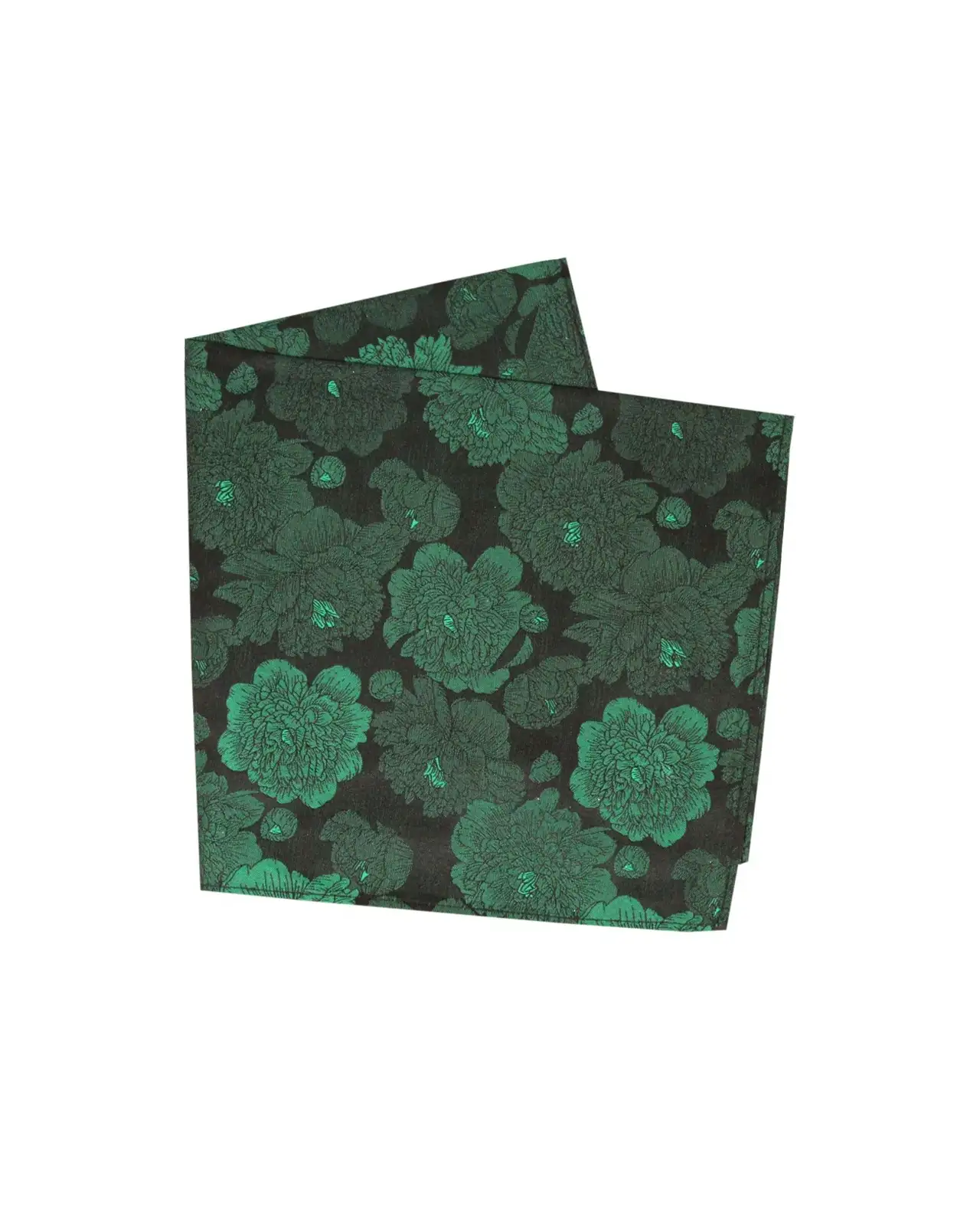 Pocket Square Soprano Ties Soprano Shades Of Green Large Flowers Silk Pocket Square £15.00