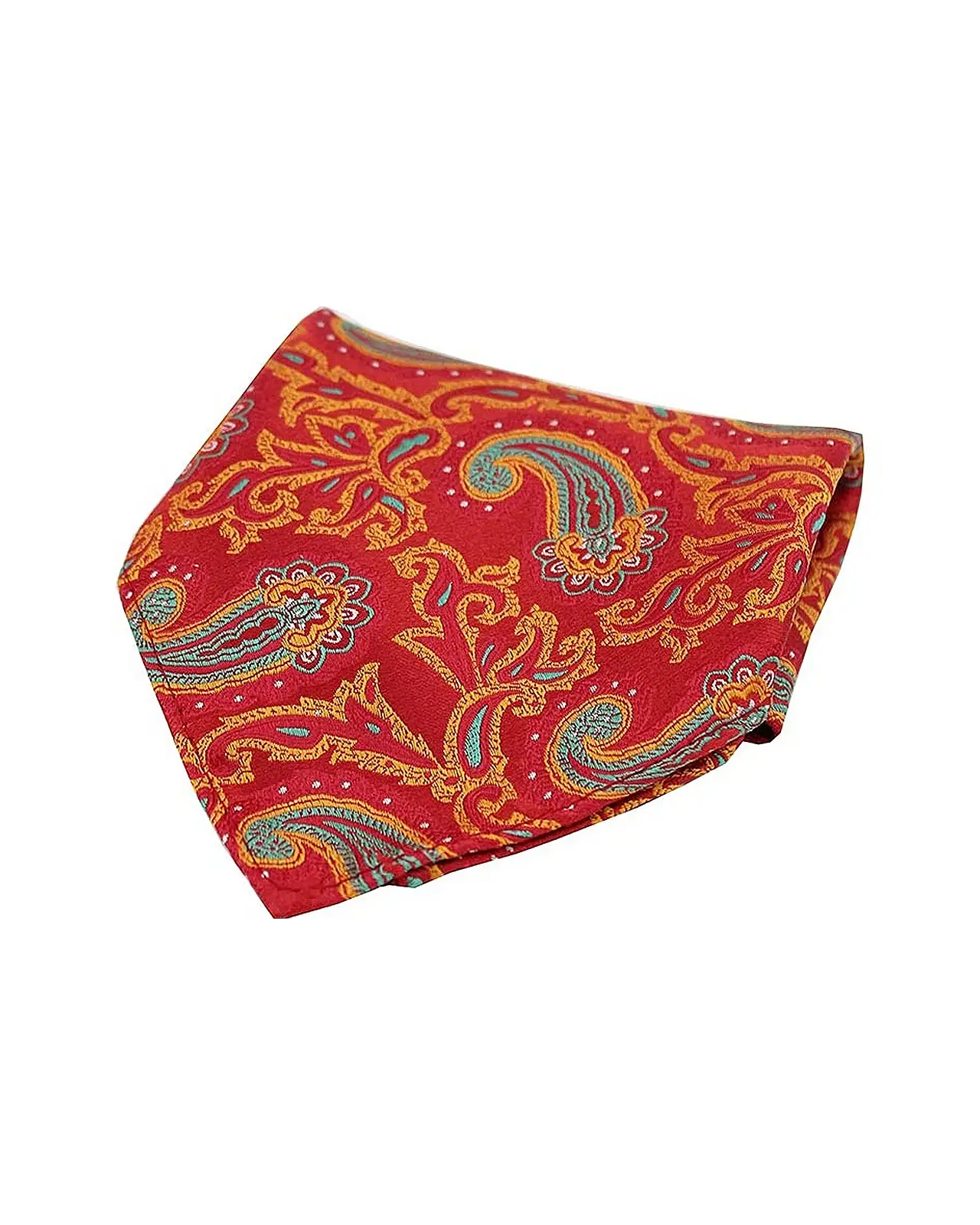 Pocket Square Soprano Ties Soprano Large Edwardian Paisley On Red And Orange Ground Silk Pocket Square £9.00