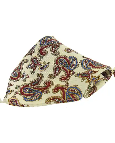 Pocket Square Soprano Ties Soprano Pastel Yellow Large Paisley Pattern Pocket Square £9.00