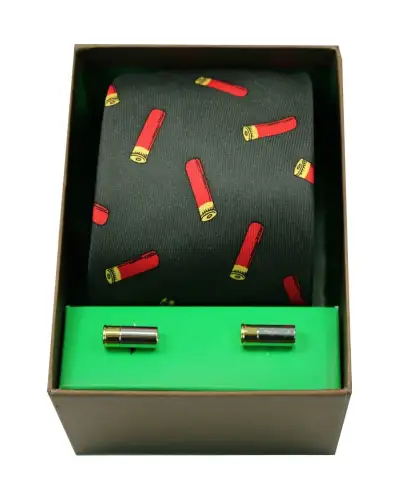 Cufflinks Soprano Ties Gun Cartridges On Green Ground Tie Cufflink Set £40.00