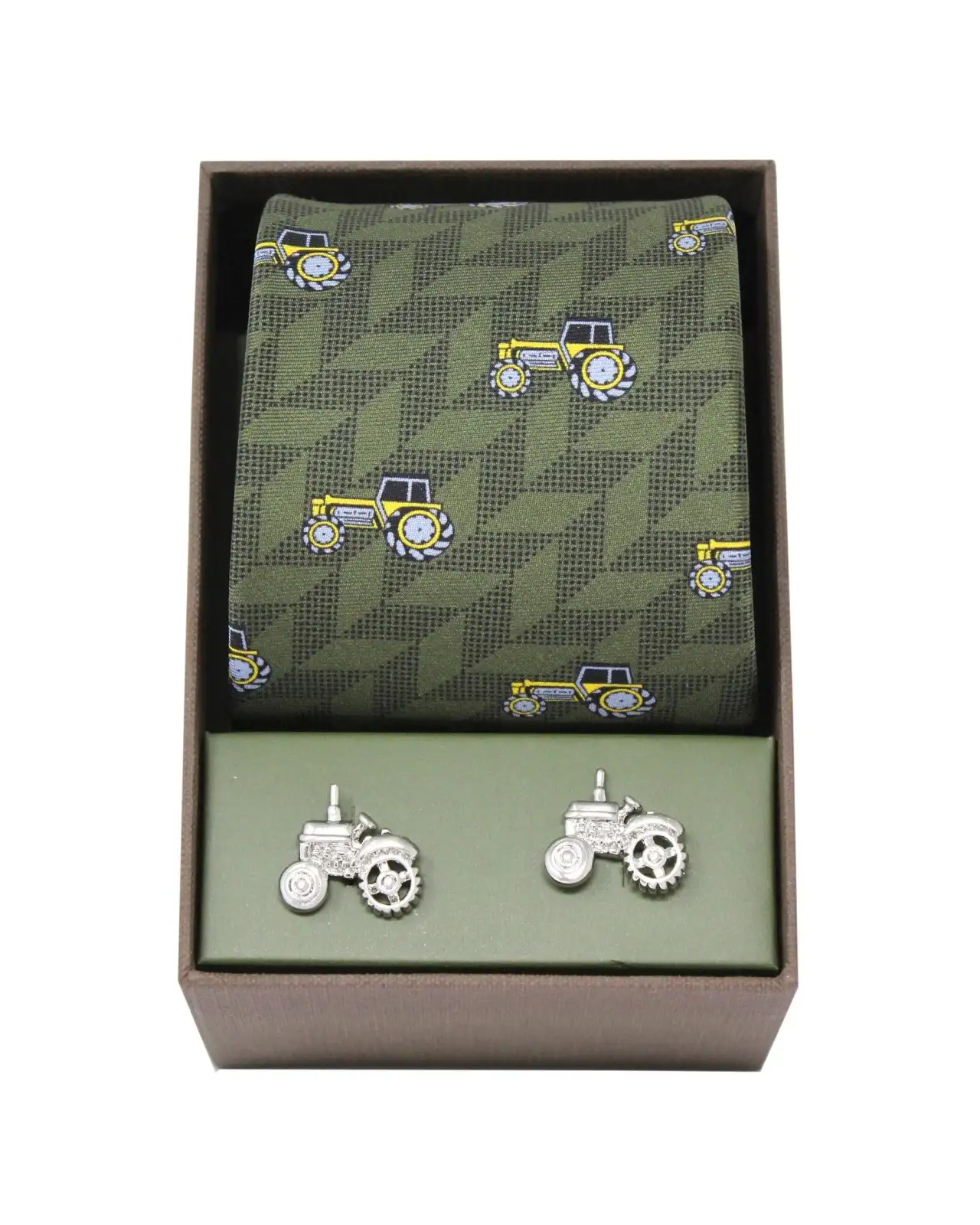 Gift Sets Soprano Ties Soprano Green Tractor Silk Tie And Cufflink Gift Set £40.00