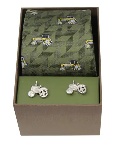 Gift Sets Soprano Ties Soprano Green Tractor Silk Tie And Cufflink Gift Set £40.00