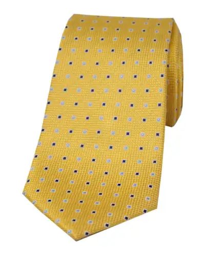 Silk Ties Soprano Ties Soprano Gold Small Squares Silk Tie £24.00