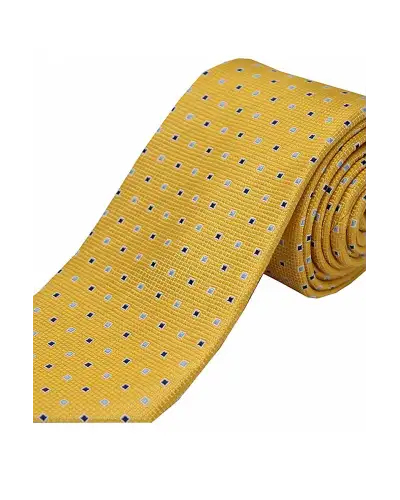 Silk Ties Soprano Ties Soprano Gold Small Squares Silk Tie £24.00