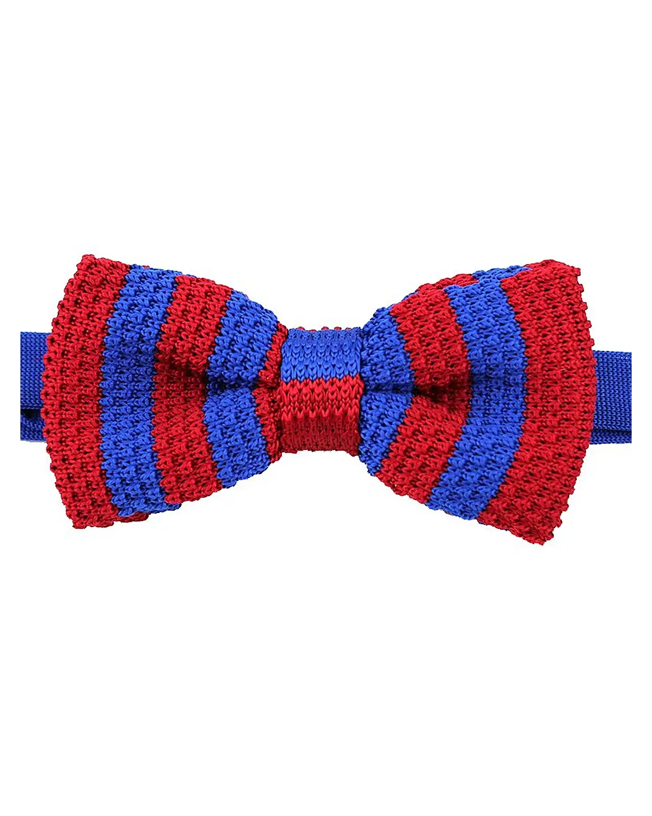 Pre-Tied Bow Ties Soprano Ties Soprano Pre-Tied Royal Blue And Red Striped Knitted Polyester Bow Tie £10.00