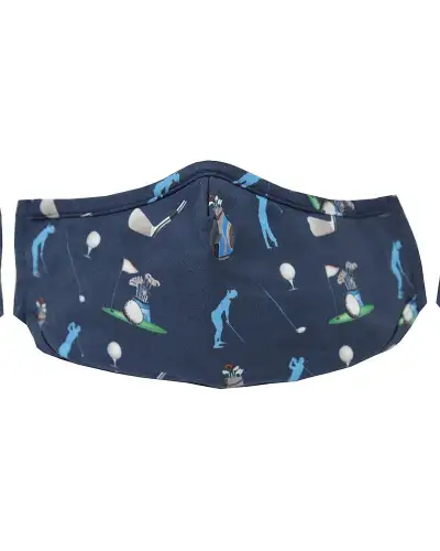 Face Masks Soprano Ties Navy Golf Themed 100pc Cotton Washable and Reusable Face Mask £5.00