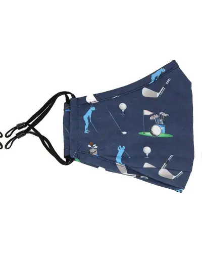 Face Masks Soprano Ties Navy Golf Themed 100pc Cotton Washable and Reusable Face Mask £5.00