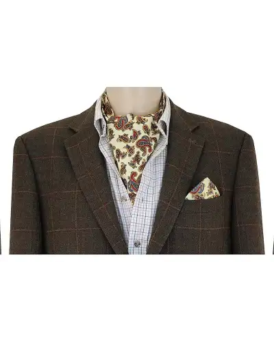 Paisley Cravats Soprano Ties Soprano Silk Twill Yellow Paisley Cravat £31.00