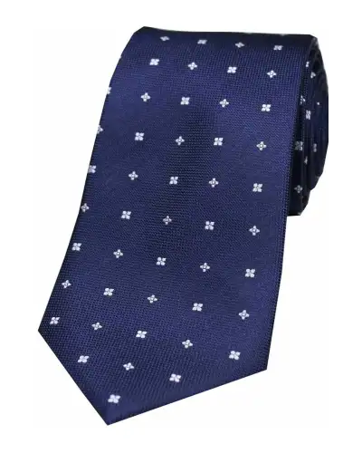 Silk Ties Soprano Ties Soprano Small Flowers Navy Silk Tie £24.00