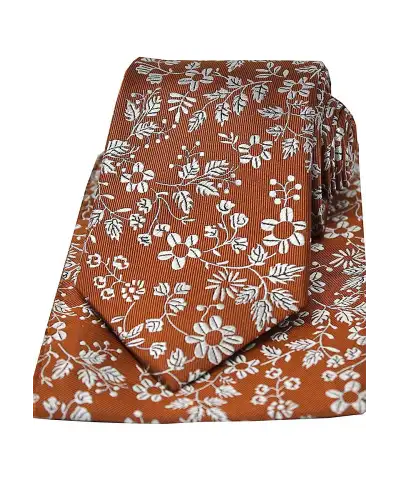 Soprano Rust Silk Tie And Pocket Square | Soprano Ties ST TPSYWRS56 Silk Hankie