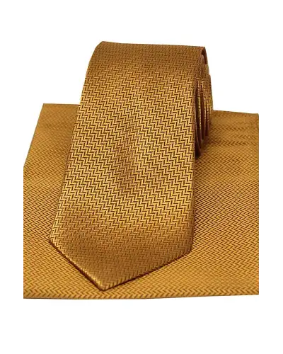 Pocket Square Soprano Ties Soprano Mustard Herringbone Silk Tie And Pocket Square £34.00