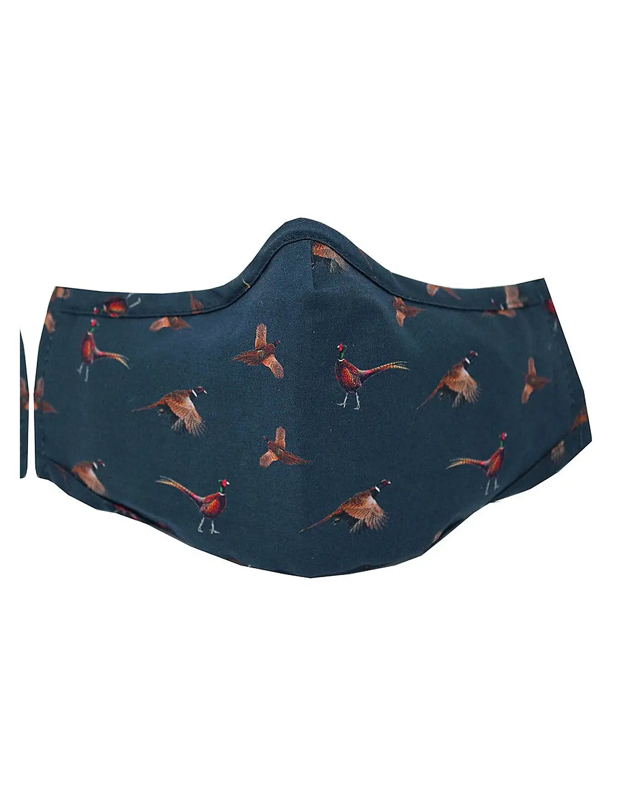 Face Masks Soprano Ties Navy Small Flying Pheasants 100pc Cotton Washable Reusable Face Mask £5.00