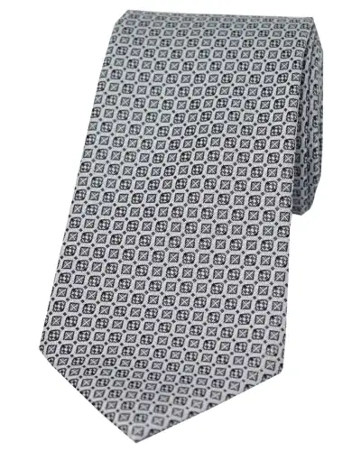 Polyester Ties Soprano Ties Soprano Grey Neat Mosaic Polyester Morning Tie £14.00