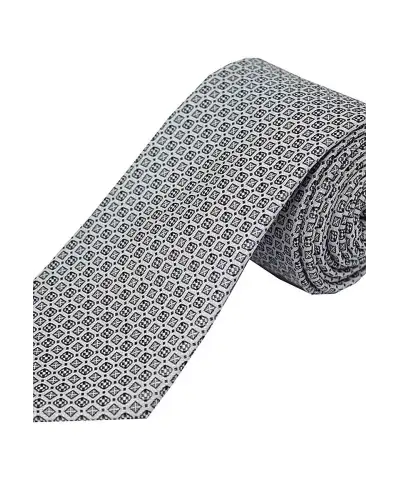 Polyester Ties Soprano Ties Soprano Grey Neat Mosaic Polyester Morning Tie £14.00